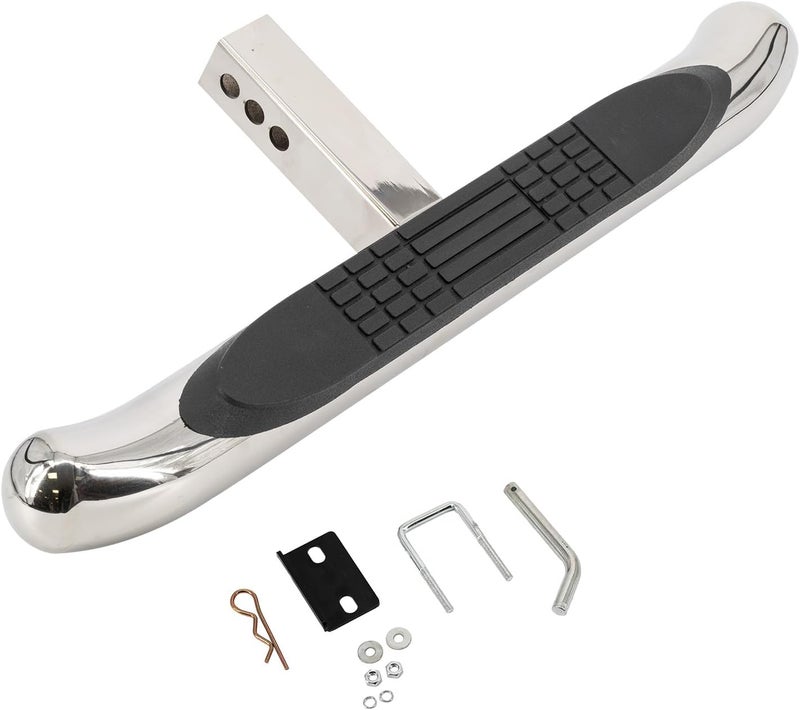 Cobra-Tek Polished Premium 28" Hitch Step Class III & Class IV 2 inch Htich Receiver with Hitch Pin & Hitch - Image 1